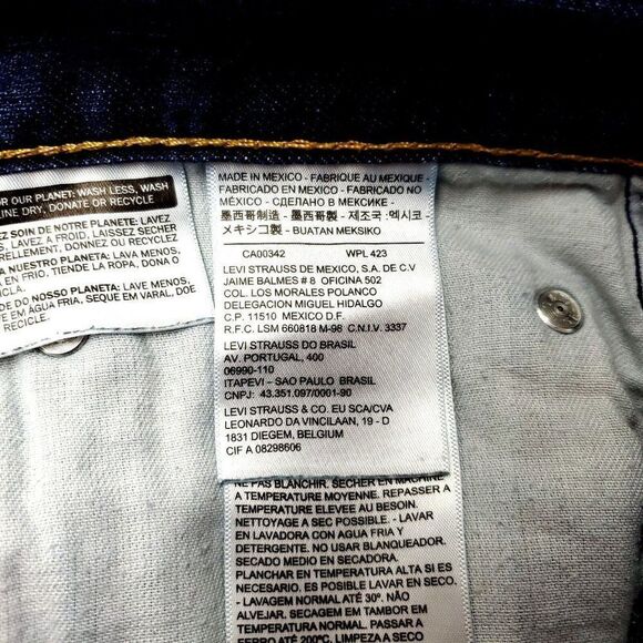 Levi's 505 Straight Regular Fit Blue Jeans 34/31 Enzyme Stone Wash Mid Rise‎ - Picture 4 of 8